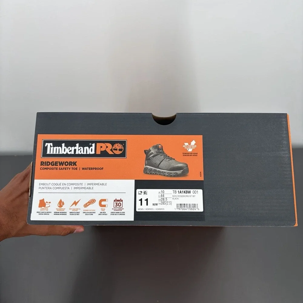 Mens Timberland PRO Ridgework Composite‎ Safety Toe Waterproof Mid Boot Size 11